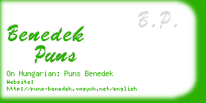 benedek puns business card
